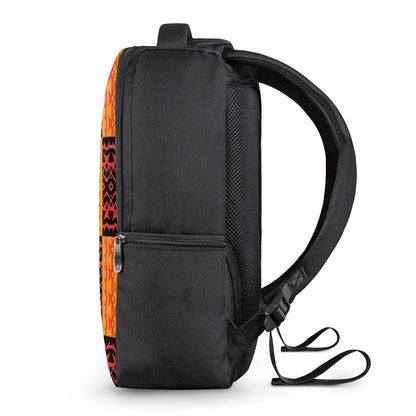 Black and Orange Tribal Design -  Laptop Backpack