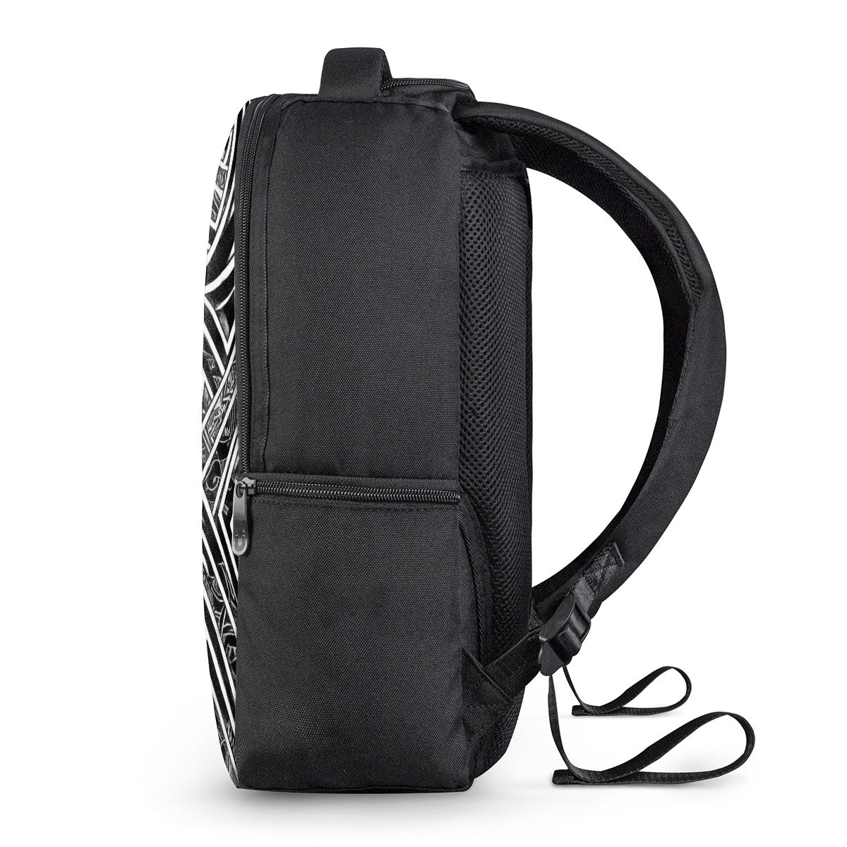 Black and White Polynesian Laptop Backpack