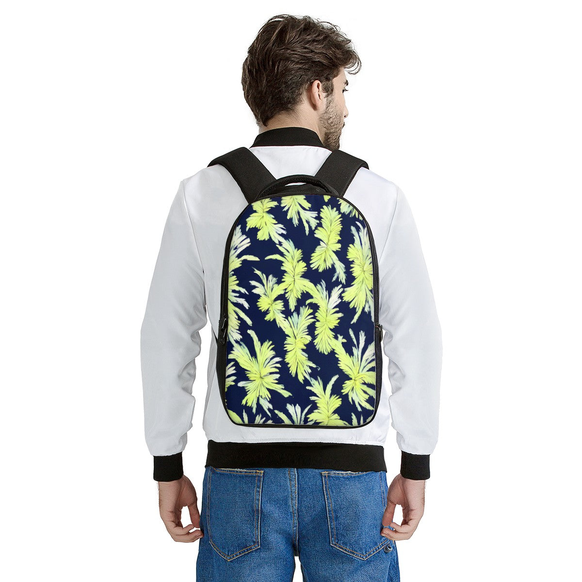 Palm Fronds - Lime Green and Black Laptop Backpack