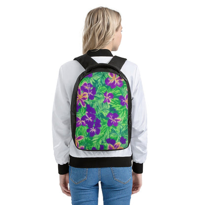 Blue Flag Iris on Green Laptop Backpack - Luxtrini, LLC