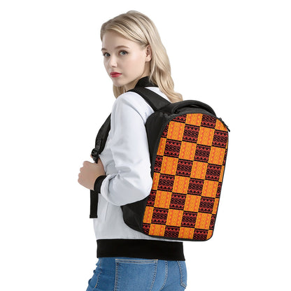 Black and Orange Tribal Design -  Laptop Backpack