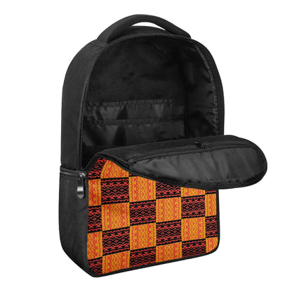 Black and Orange Tribal Design -  Laptop Backpack