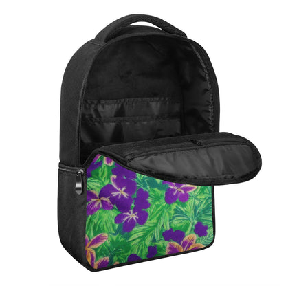 Blue Flag Iris on Green Laptop Backpack - Luxtrini, LLC