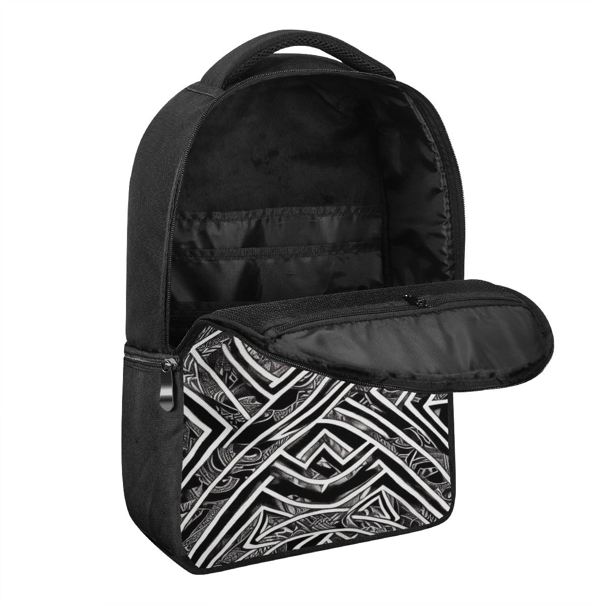 Black and White Polynesian Laptop Backpack