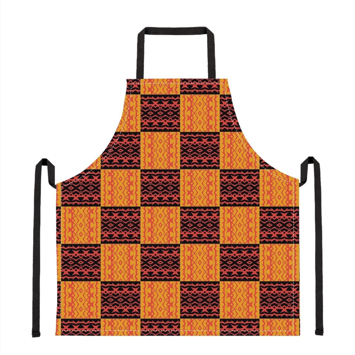 Luxtrini Black and Orange Tribal Apron