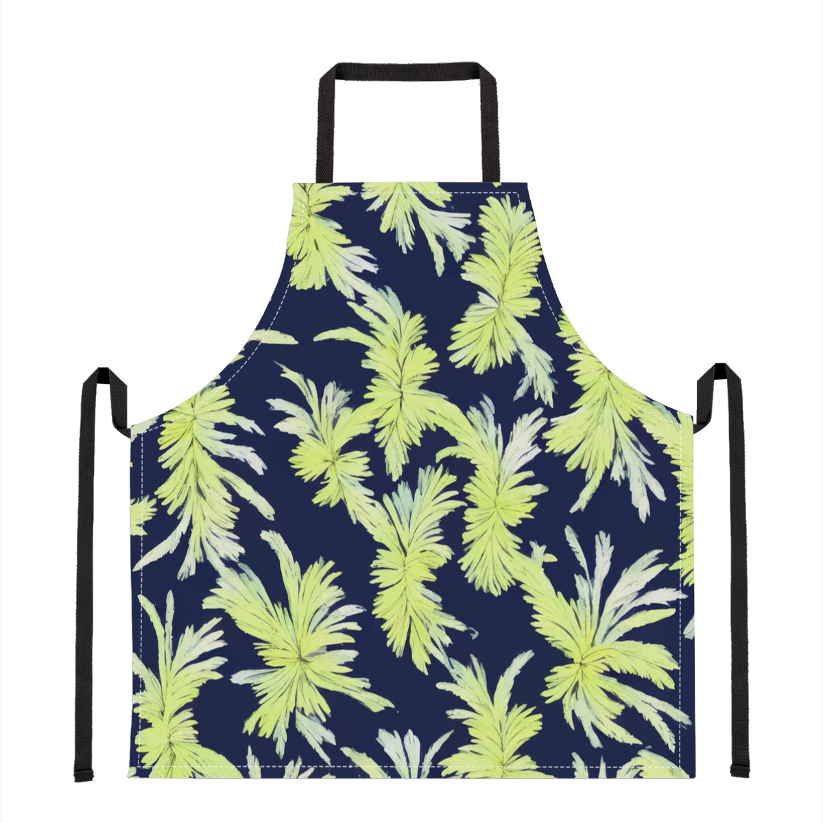 Puakenikeni - Lime Green and Black Apron - Luxtrini, LLC