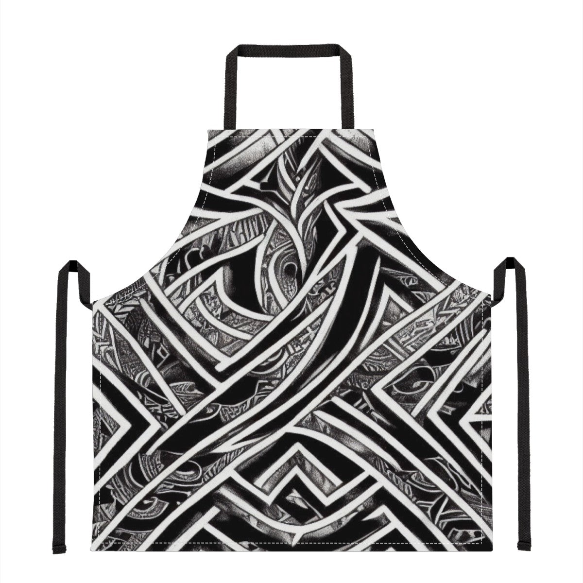 Luxtrini Black and White Polynesian Apron