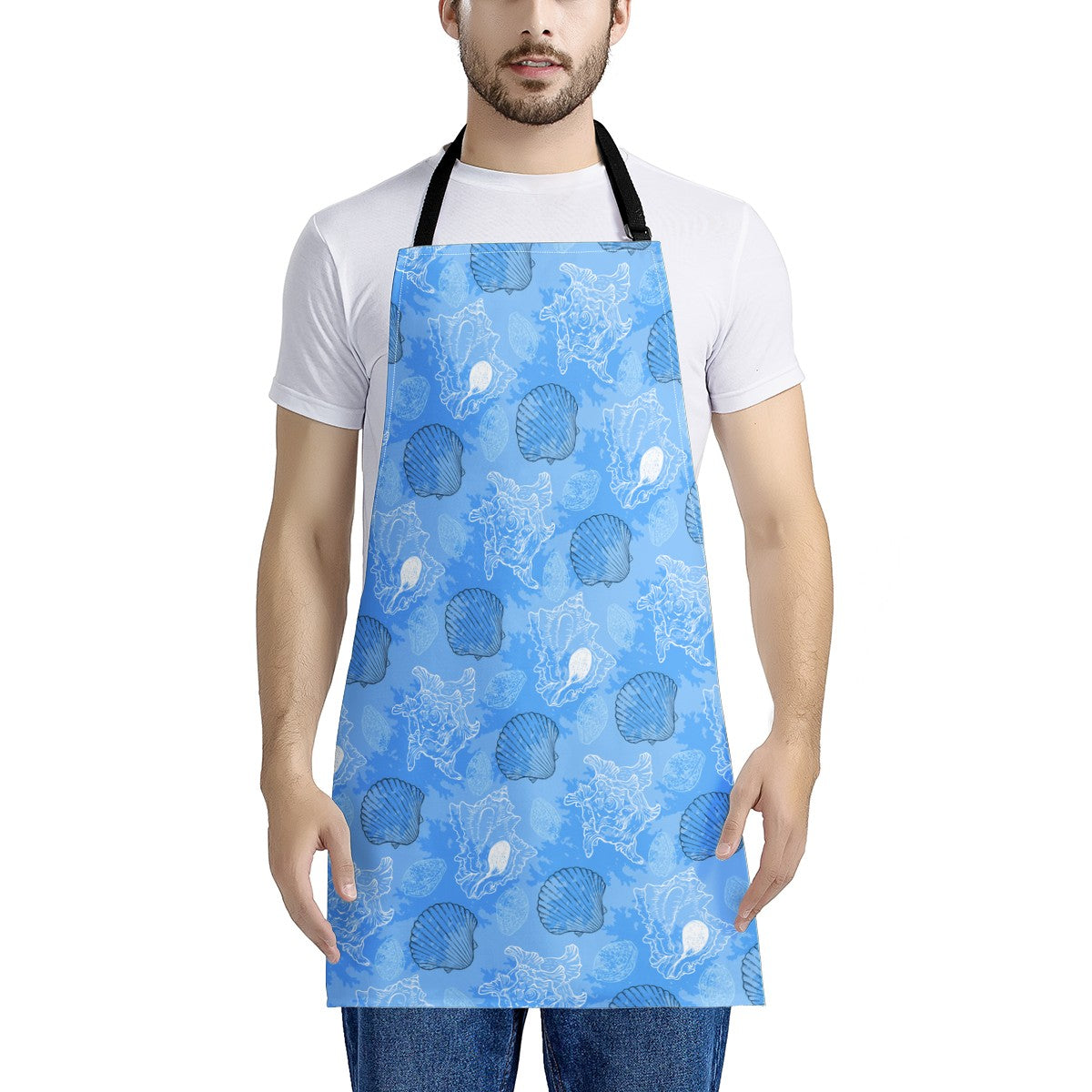 Luxtrini Blue Seashell Ocean Apron