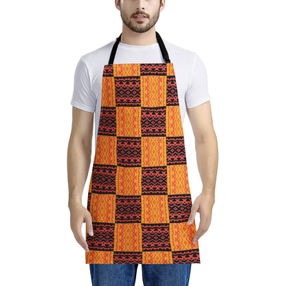 Luxtrini Black and Orange Tribal Apron