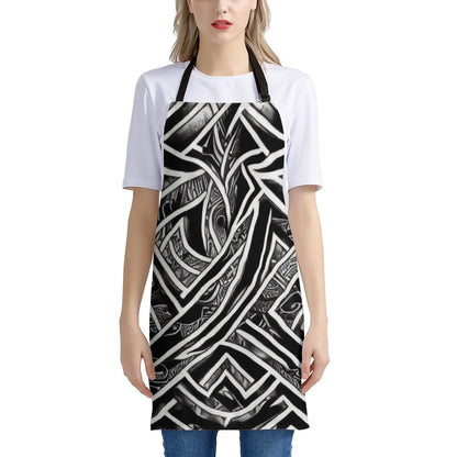 Luxtrini Black and White Polynesian Apron