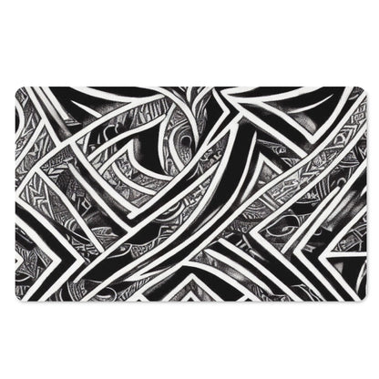 Black and White Polynesian Doormat