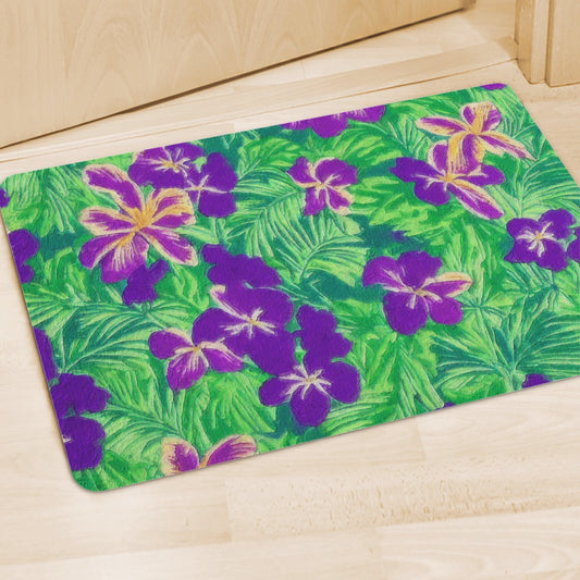 Blue Flag Iris on Green Doormat - Luxtrini, LLC