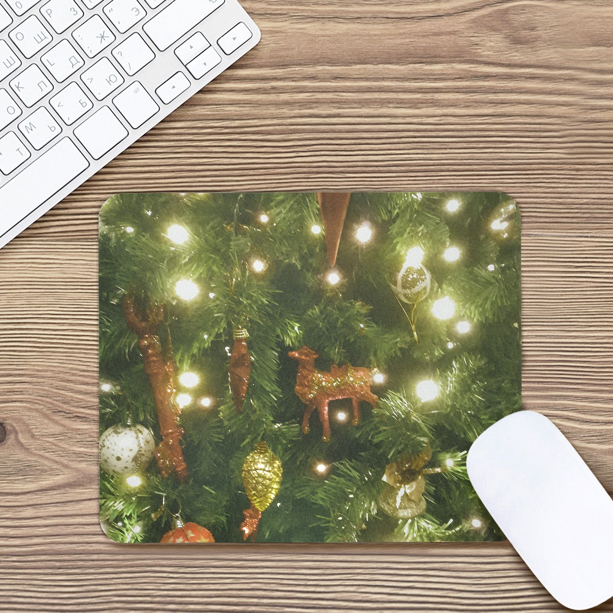 Christmas Tree Decoration Photo Mouse Pad - Desk Decor - Office Decor