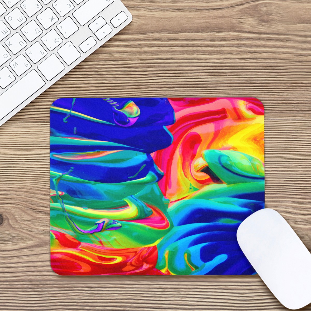 Rainbow Confusion Mouse Pad - Desk Decor - Office Decor