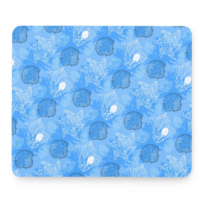 Blue Seashell Ocean Mouse Pad - Desk Decor - Office Decor