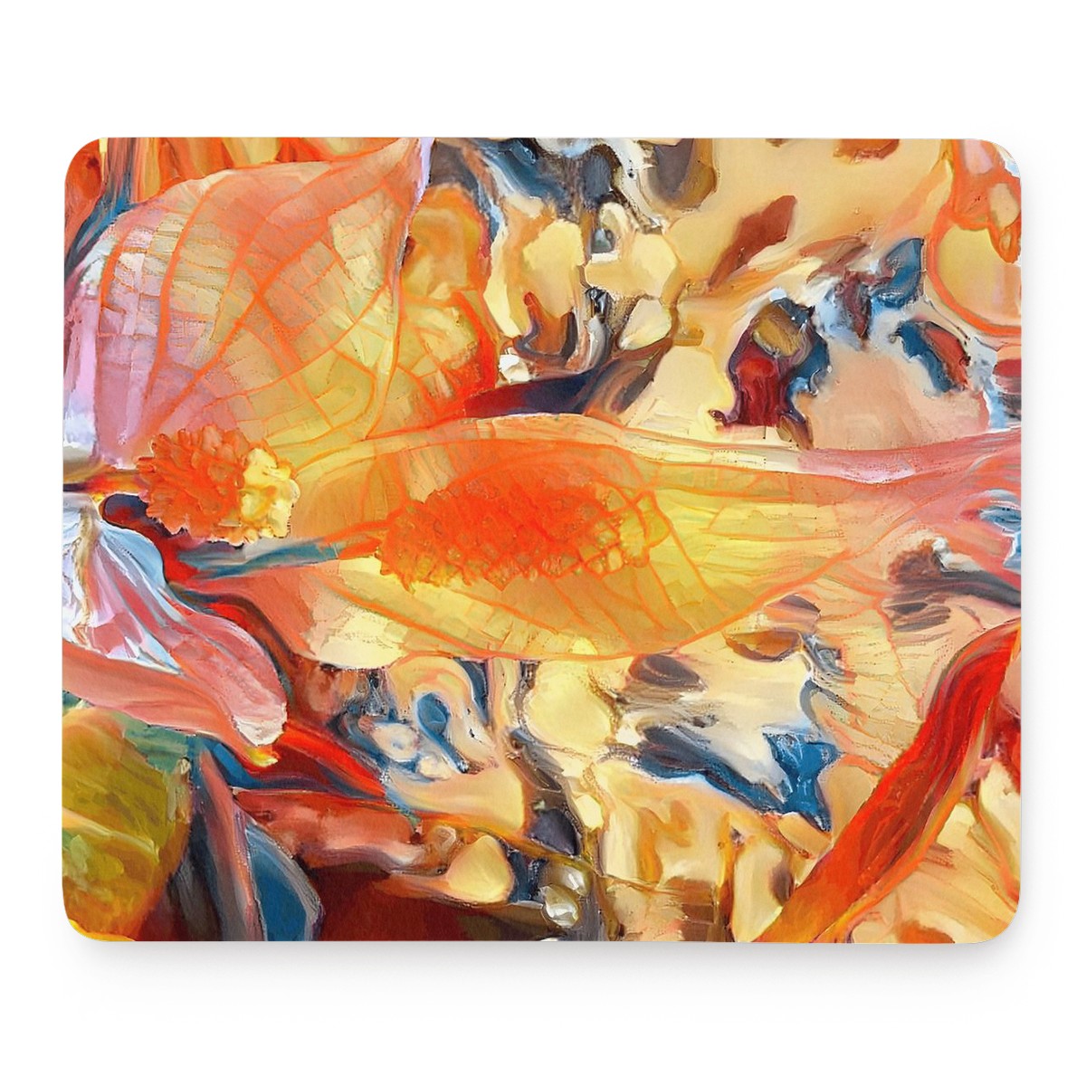 Golden Peace Lily Mouse Pad - Desk Decor - Office Decor