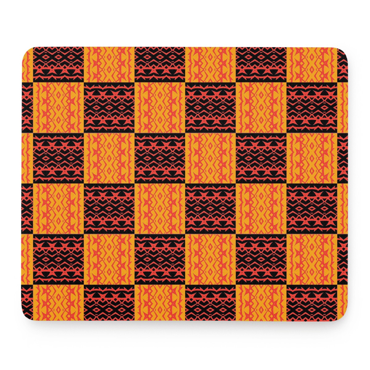 Black and Orange Tribal - Mouse Pad - Desk Decor - Office Decor