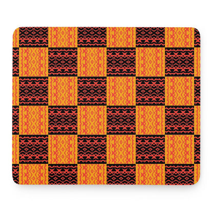 Black and Orange Tribal - Mouse Pad - Desk Decor - Office Decor