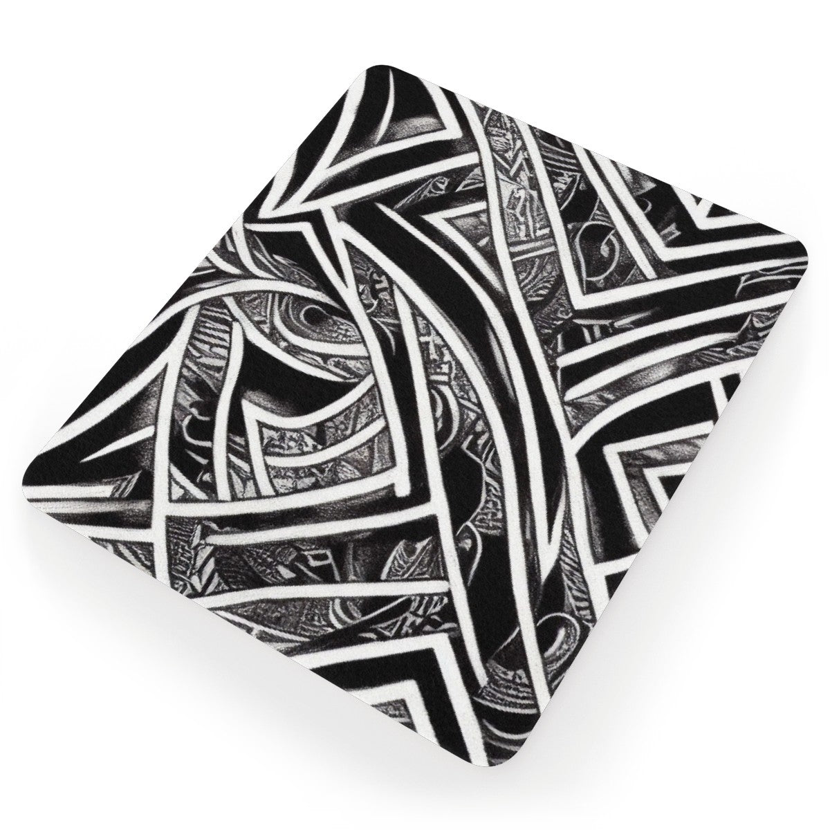 Black and White Polynesian Mouse Pad - Desk Decor - Office Decor