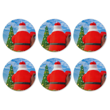 6 Pieces Cup Mats Set - Coasters - Christmas Scene Poster