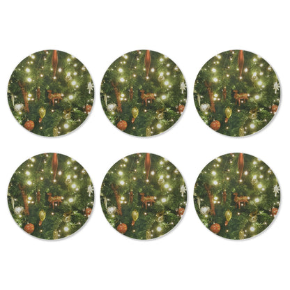 6 Pieces Cup Mats Set - Coasters - Christmas Tree Decoration Photo