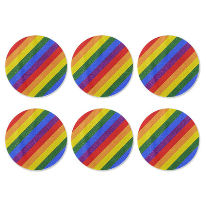 6 Pieces Cup Mats Set - Coasters - LGBT Pride Flag