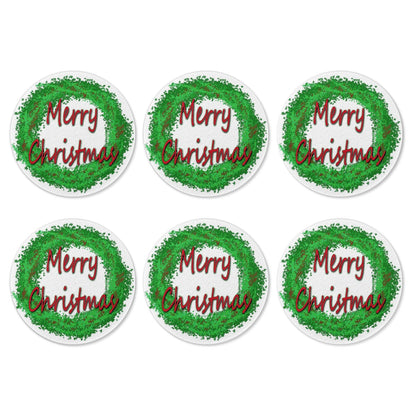 6 Pieces Cup Mats Set - Merry Christmas - Luxtrini, LLC