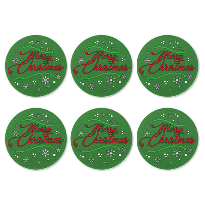 6 Pieces Cup Mats Set - Merry Christmas - Luxtrini, LLC