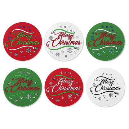 6 Pieces Cup Mats Set - Merry Christmas - Luxtrini, LLC