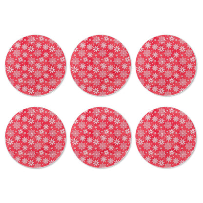 6 Pieces Cup Mats Set - Merry Christmas - Luxtrini, LLC