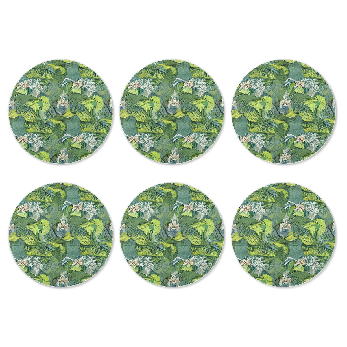 American Lotus 6 Pieces Cup Mats Set - Luxtrini, LLC