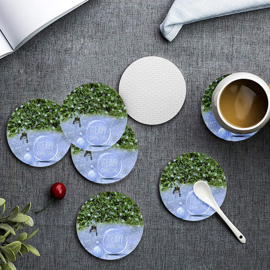 6 Pieces Cup Mats Set - Coasters - Merry Christmas