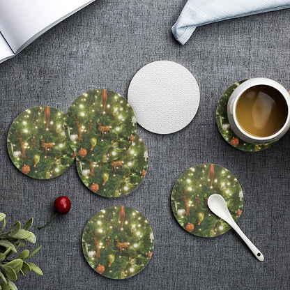 6 Pieces Cup Mats Set - Coasters - Christmas Tree Decoration Photo