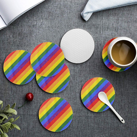 6 Pieces Cup Mats Set - Coasters - LGBT Pride Flag