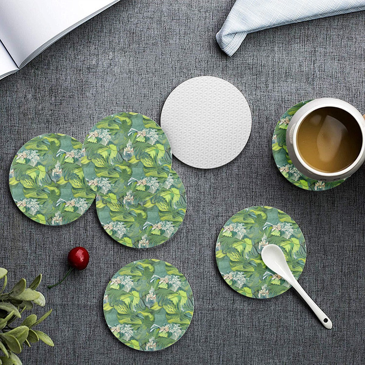 American Lotus 6 Pieces Cup Mats Set - Luxtrini, LLC