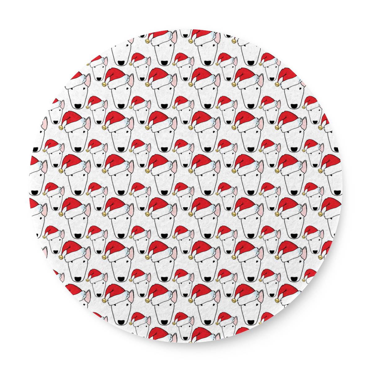 Santa Bully Christmas Pattern 6 Cup Mats Set - Coasters