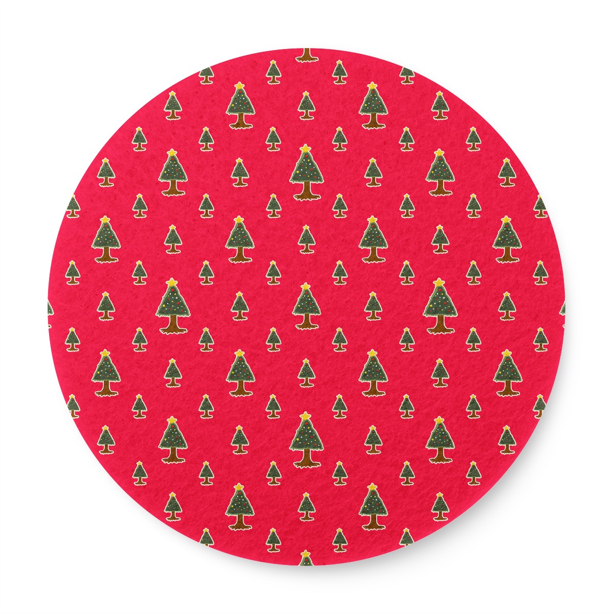 6 Pieces Cup Mats Set - Coasters - Sketchy Christmas Tree Motif Drawing Pattern