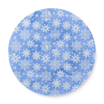 6 Pieces Cup Mats Set - Coasters - Snow Flakes | Blue