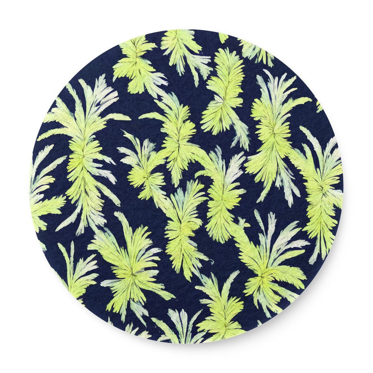 Puakenikeni - Lime Green and Black 6 Pieces Cup Mats Set - Luxtrini, LLC