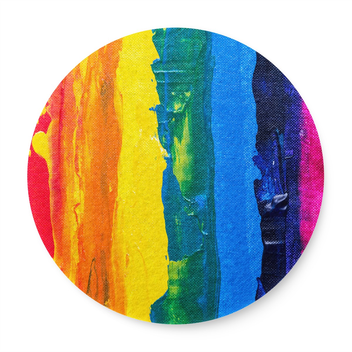 6 Pieces Cup Mats Set - Coasters - Rainbow Painting