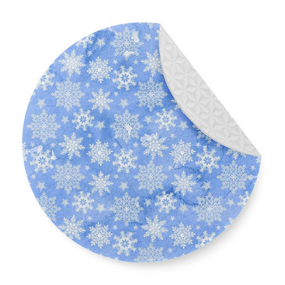 6 Pieces Cup Mats Set - Coasters - Snow Flakes | Blue