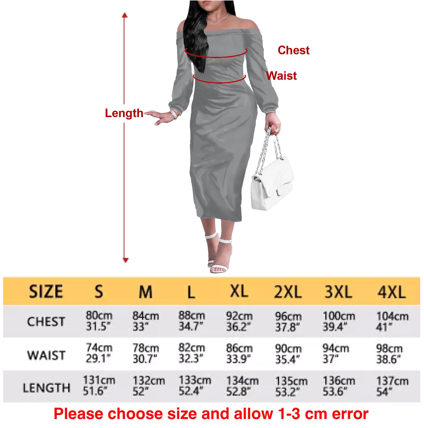 LGBTQ Pride Motif Women's Long Sleeve Off Shoulder Midi Dress - Elegant, Versatile, Perfect for Any Occasion