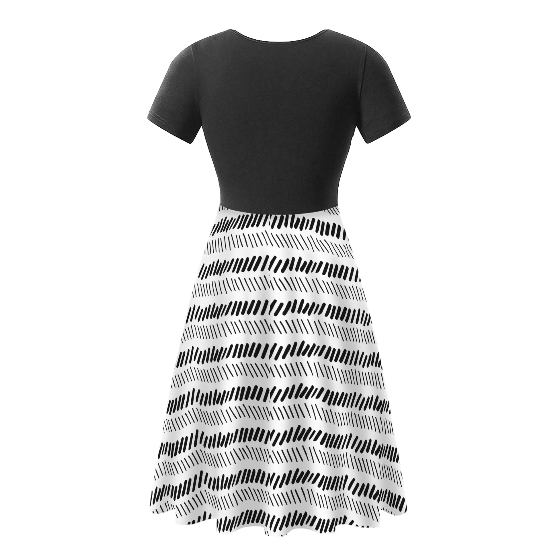 African Mudcloth Black Ruffle Bottom Dress - Luxtrini, LLC