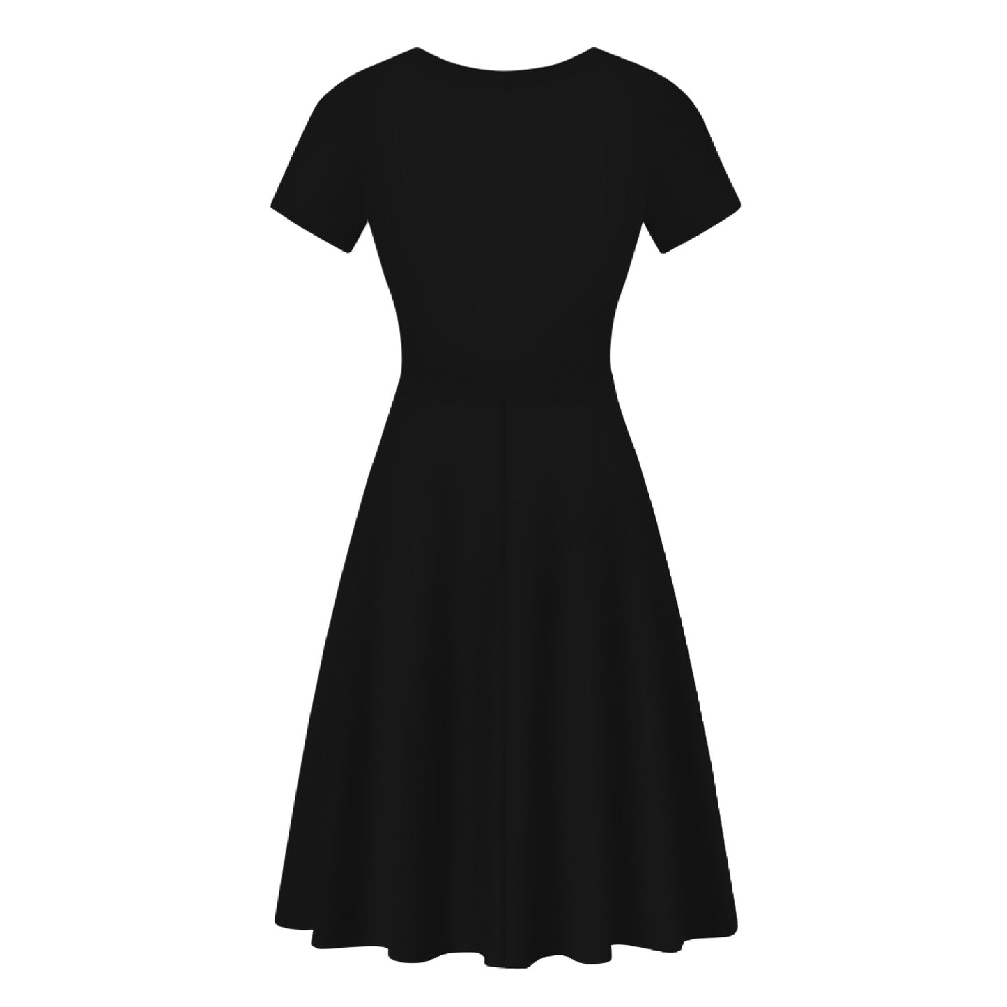 Black | V-Neck Women Ruffle Bottom Dress