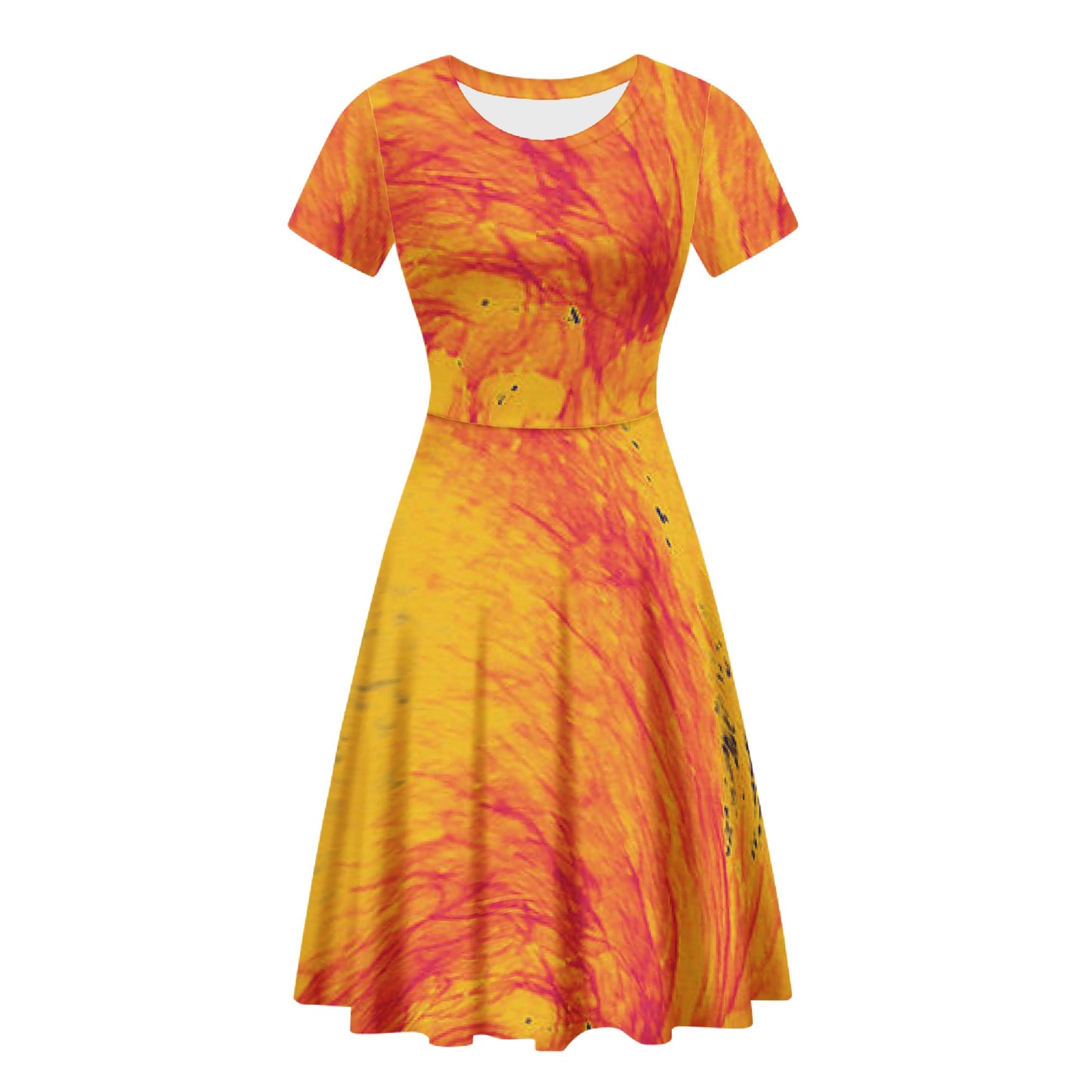 Pele's Fire Women Scoop Neck Ruffle Dress