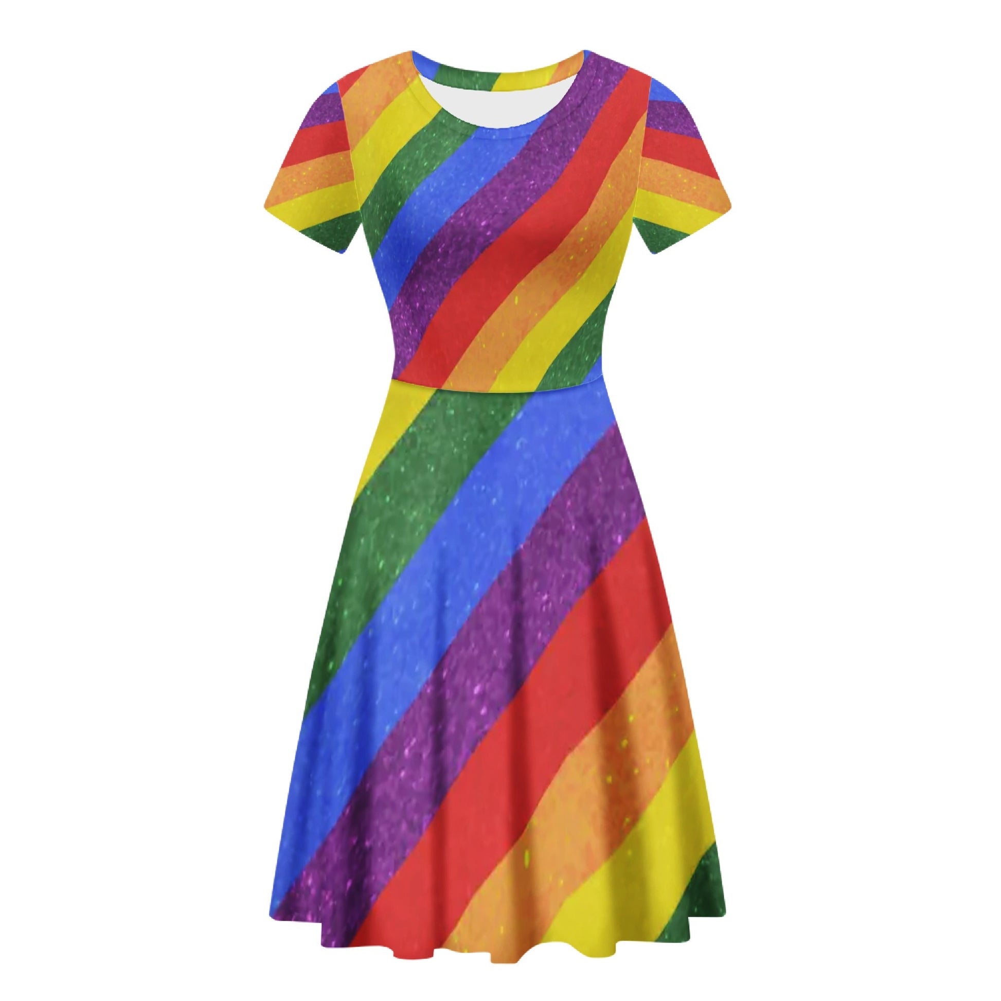 rainbow dress women LGBTQ Rainbow Plus Size Women's Dress for Bisexual Pride Events – Luxtrini, LLC