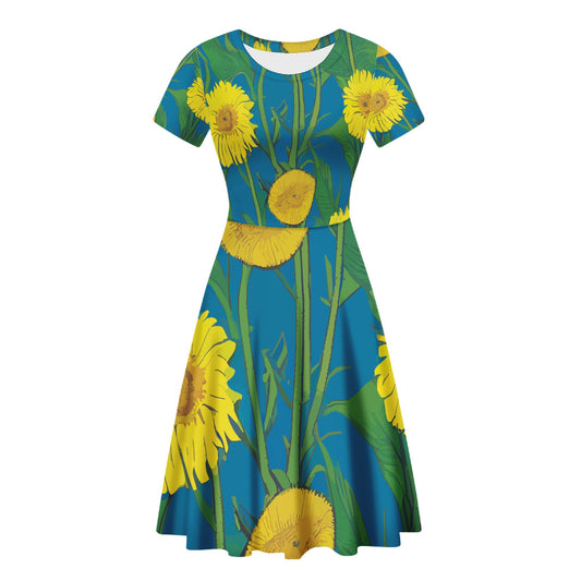 Sunflower Women Scoop Neck Ruffle Dress