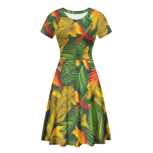 Poison Ivy Women Scoop Neck Ruffle Dress