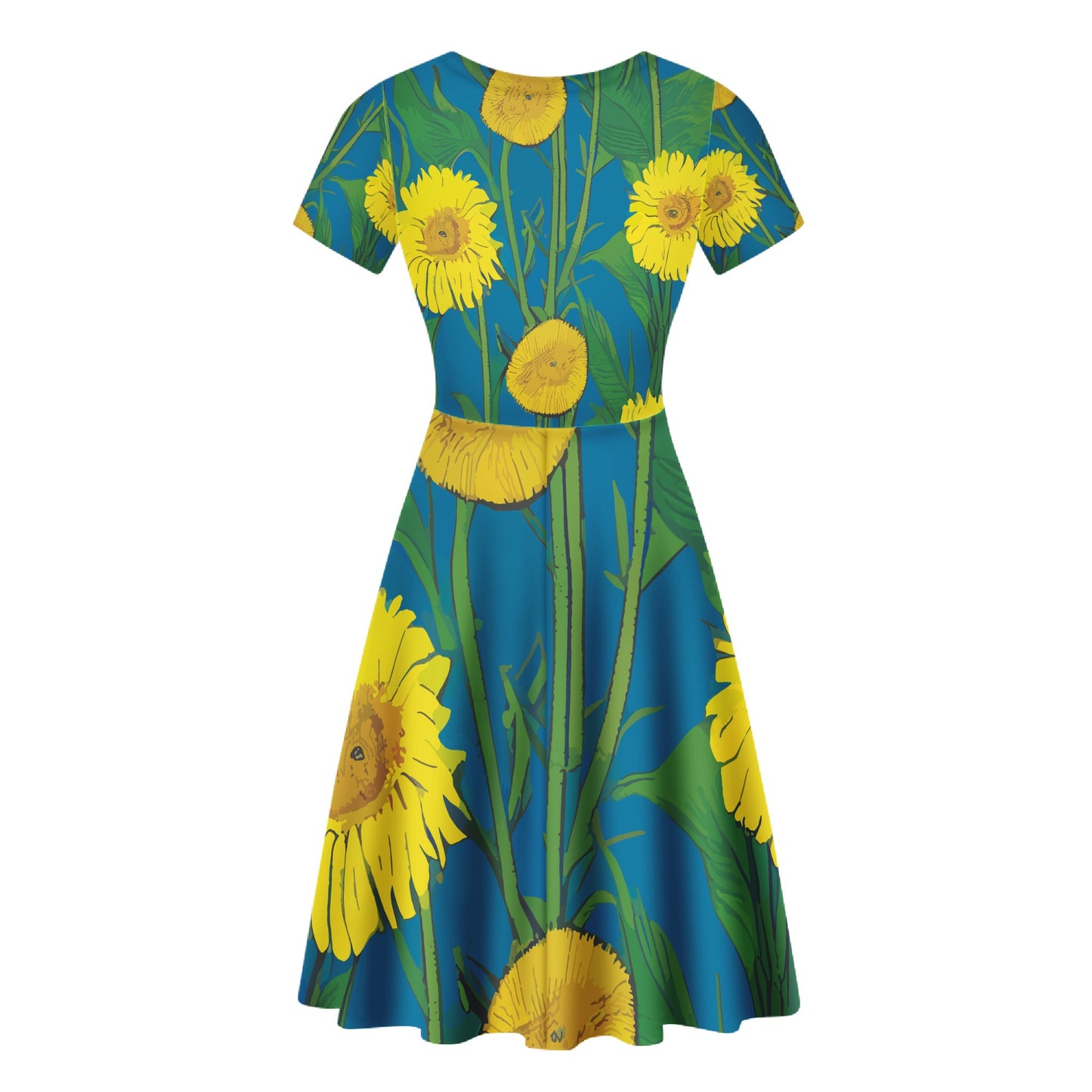 Sunflower Women Scoop Neck Ruffle Dress