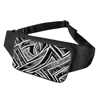 Black and White Polynesian Waist Bags